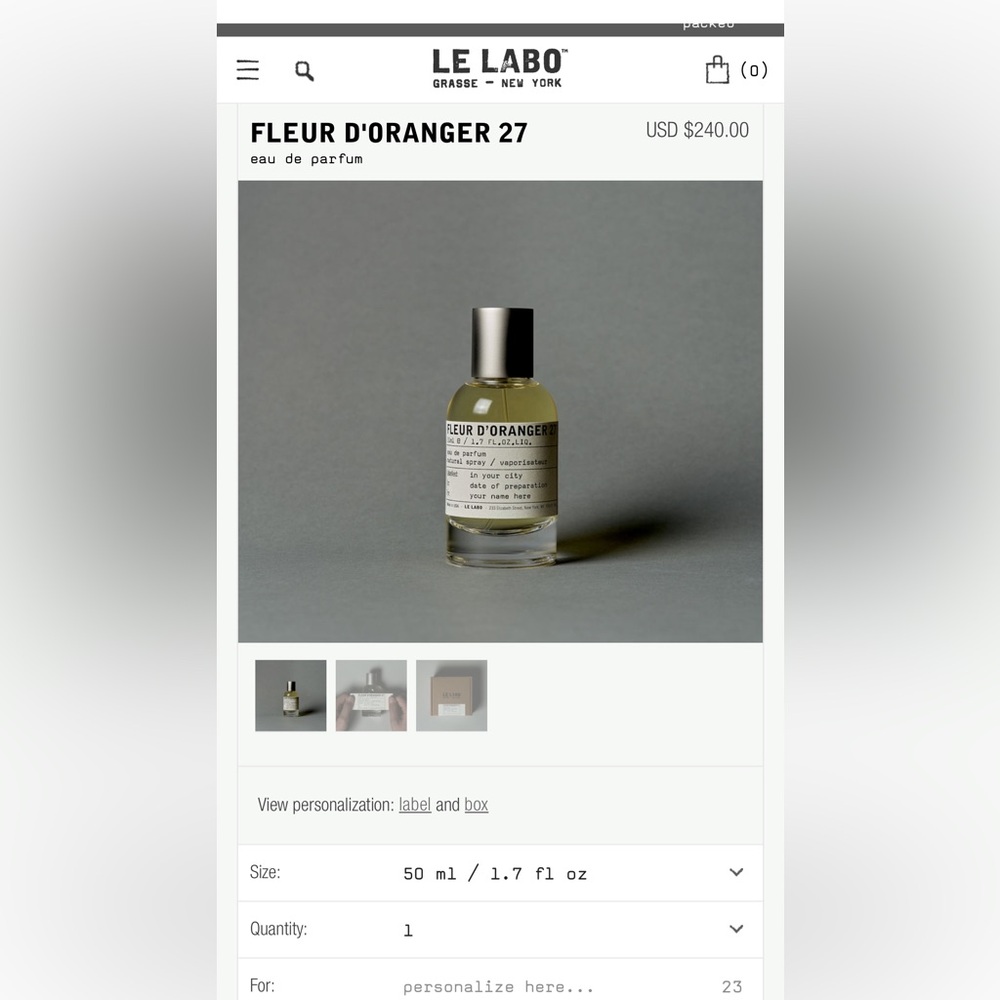 Le Labo Fleur D'Oranger